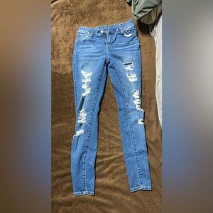 Blue ripped jeans